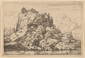 Río al pie de una roca alta, probablemente c. 1645-1656