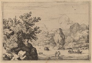 Roca en el medio de un río, probablemente c. 1645-1656 de Allart van Everdingen