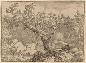 Deportista cerca de un árbol grande, probablemente c. 1645-1656