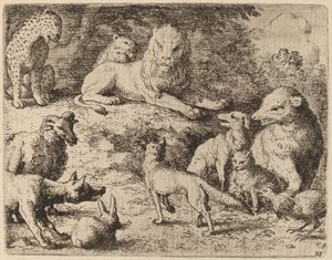 Los Animales Presentan sus Cargos Contra Reynard, probablemente c. 1645-1656 de Allart van Everdingen