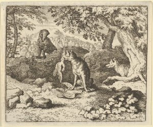 El tejón se apresura a advertir a Renard de la intención del león, 1650-75 de Allart van Everdingen