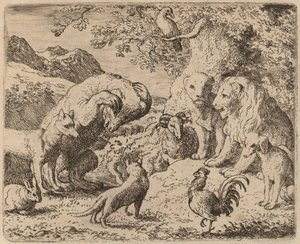 El oso suplica al león por justicia, probablemente c. 1645-1656 de Allart van Everdingen