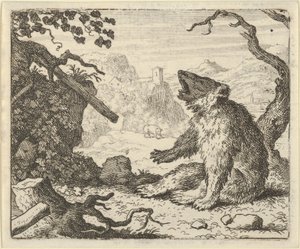El oso llama a Renard a comparecer ante el consejo de los animales, 1650-75 de Allart van Everdingen
