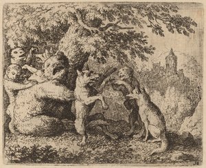 El oso y el lobo son perseguidos, probablemente c. 1645-1656 de Allart van Everdingen