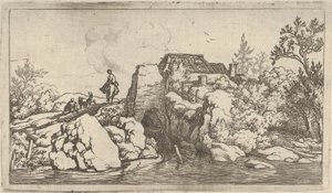 El jinete en el puente de piedra de Allart van Everdingen
