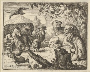 El León Anuncia una Paz Duradera a los Animales que lo Rodean, 1650-75