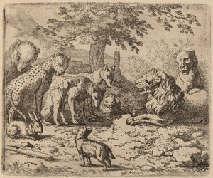 El león busca consejo, probablemente c. 1645-1656 de Allart van Everdingen