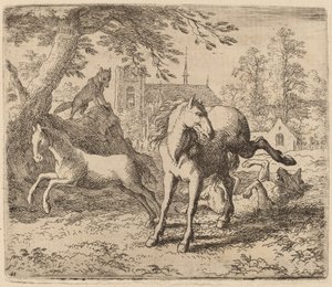 La yegua y el lobo, probablemente c. 1645-1656 de Allart van Everdingen