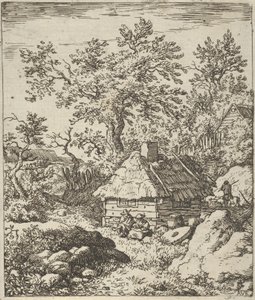 La piedra de molino cerca del barril, siglo XVII de Allart van Everdingen