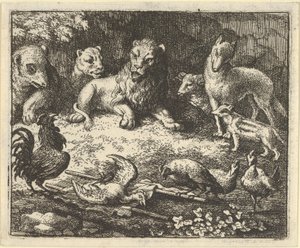 El gallo acusa a Renard de asesinar a su gallina, 1650-75 de Allart van Everdingen