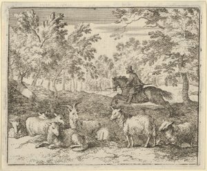 El pastor a caballo persigue al ciervo, 1650-75 de Allart van Everdingen