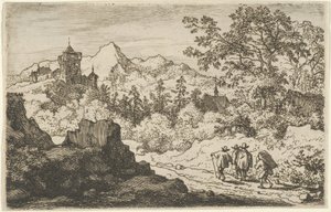 Los tres hombres y el portero, siglo XVII de Allart van Everdingen