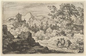 Los tres hombres y el portero, siglo XVII de Allart van Everdingen