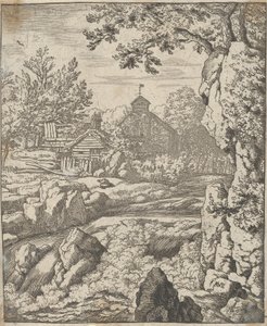 La cascada, siglo XVII de Allart van Everdingen