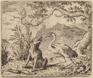 El lobo y la grulla de Allart van Everdingen