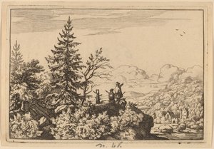 Dos hombres en una colina, probablemente c. 1645-1656 de Allart van Everdingen