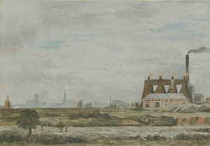 Wolverhampton - Vista sur: pintura en acuarela, nd [c 1830] de Allen Edward Everitt
