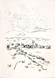 Paisaje con nubes cúmulos de Allen Tucker