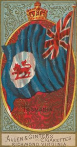 Tasmania, de Banderas de Todas las Naciones, Serie 2 N10 para Allen & Ginter Cigarettes Brands, ..., 1890 de Allen and Ginter