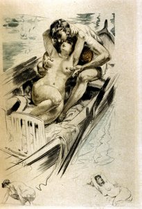 Escena galante (grabado) de Almery Lobel Riche