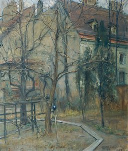 Día nublado de invierno (vista desde la ventana de mi estudio) de Alois Hänisch