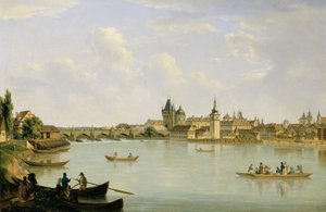 Vista de Praga con el Puente Vltava (Puente de Carlos)