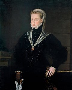 Retrato de la Archiduquesa Juana de Austria (1535-1573), Princesa de Portugal - Pintura de Alonso Sánchez Coello (1531-1588), óleo sobre lienzo, hacia 1557 (116x93,5 cm) - Retrato de la Archiduquesa Juana de Austria (1535-1573) ), Princesa de Portugal, Óle de Alonso Sánchez Coello