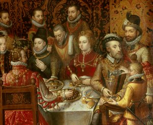 El banquete de los monarcas de la casa de Austria (detalle)