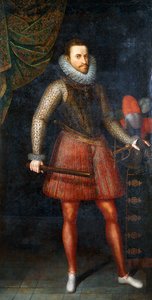 Retrato del Archiduque Alberto, de pie a cuerpo entero sosteniendo un bastón, 1593 de Alonso Sánchez Coello
