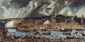 El puerto de Sevilla, c.1590 de Alonso attr. to Sanchez Coello