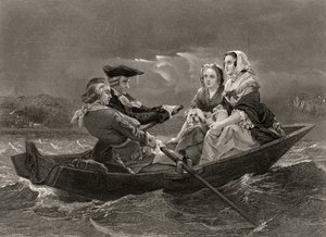 Lady Harriet Ackland de camino a visitar el campamento del General Gates, de 