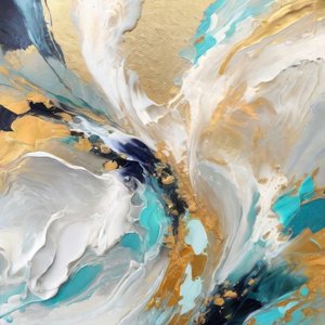 Dynamic Gold Teal Abstract