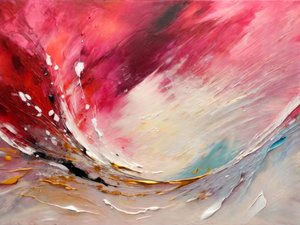 Rojo, rosa, fluido, abstracto