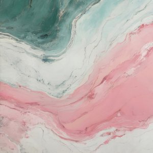 Mármol rosa y verde azulado en remolinos
