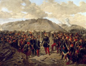 Guerra de Crimea (1853-1856): El mariscal Patrice MacMahon con los zuavos en Malakoff de Alphonse Antoine Aillaud