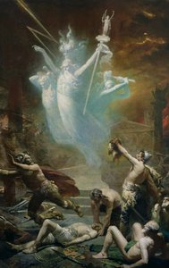 La toma del templo de Delfos por los galos, 1885 de Alphonse Cornet