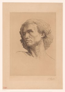 cabeza de un hombre de Alphonse Legros (signed by artist)