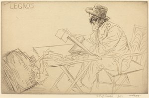 Alphonse Legros dibujando