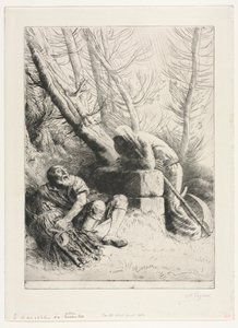 La muerte y el leñador, 1881 de Alphonse Legros