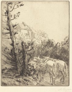 Granja en la ladera La ferme sur le coteau de Alphonse Legros