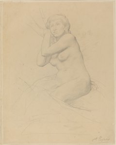 Desnudo femenino sentado de Alphonse Legros