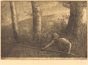 Pescador con una Red de Aro de Alphonse Legros