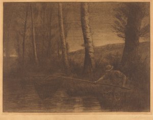 Pescador con una red de aro de Alphonse Legros