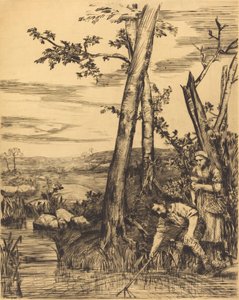 Pescando cangrejos de río de Alphonse Legros