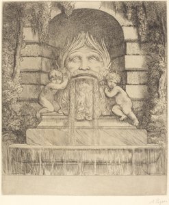Fuente: Grotesco, Niños y Cuenca Une fountaine: Masque, enfants et bassin de Alphonse Legros