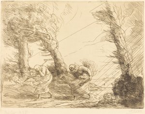 Cosechadores sorprendidos por la tormenta de Alphonse Legros