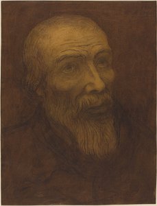 Cabeza de un hombre calvo con barba, 1906 de Alphonse Legros