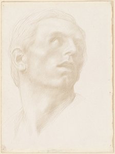 Cabeza de un hombre mirando hacia arriba a la derecha de Alphonse Legros