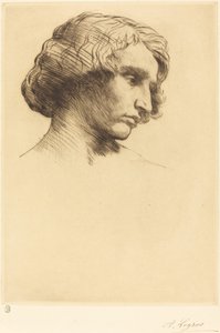 Cabeza de un hombre, 1877 de Alphonse Legros