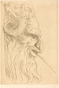 Cabeza de un sátiro de Alphonse Legros